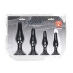 Set de 4 dopuri anale subțiri din silicon Levelz, negre