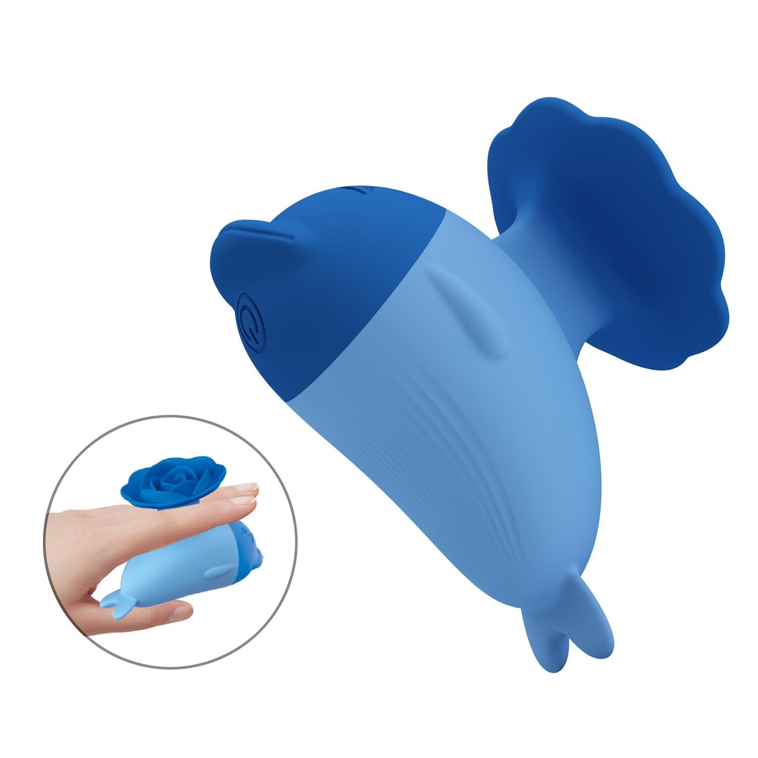 Stimulator clitoridian mini din silicon albastru Pretty Love Dolphin