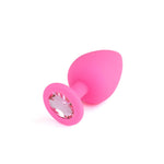 Set de dopuri anale HeavyFun din silicon roz cu cristal