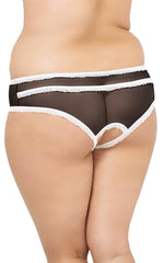 Tanga erotică din plasă cu fundă SoftLine 2471 negru 3XL