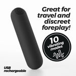 Vibrator mini iMoan Crushious Negru USB 7,6 cm