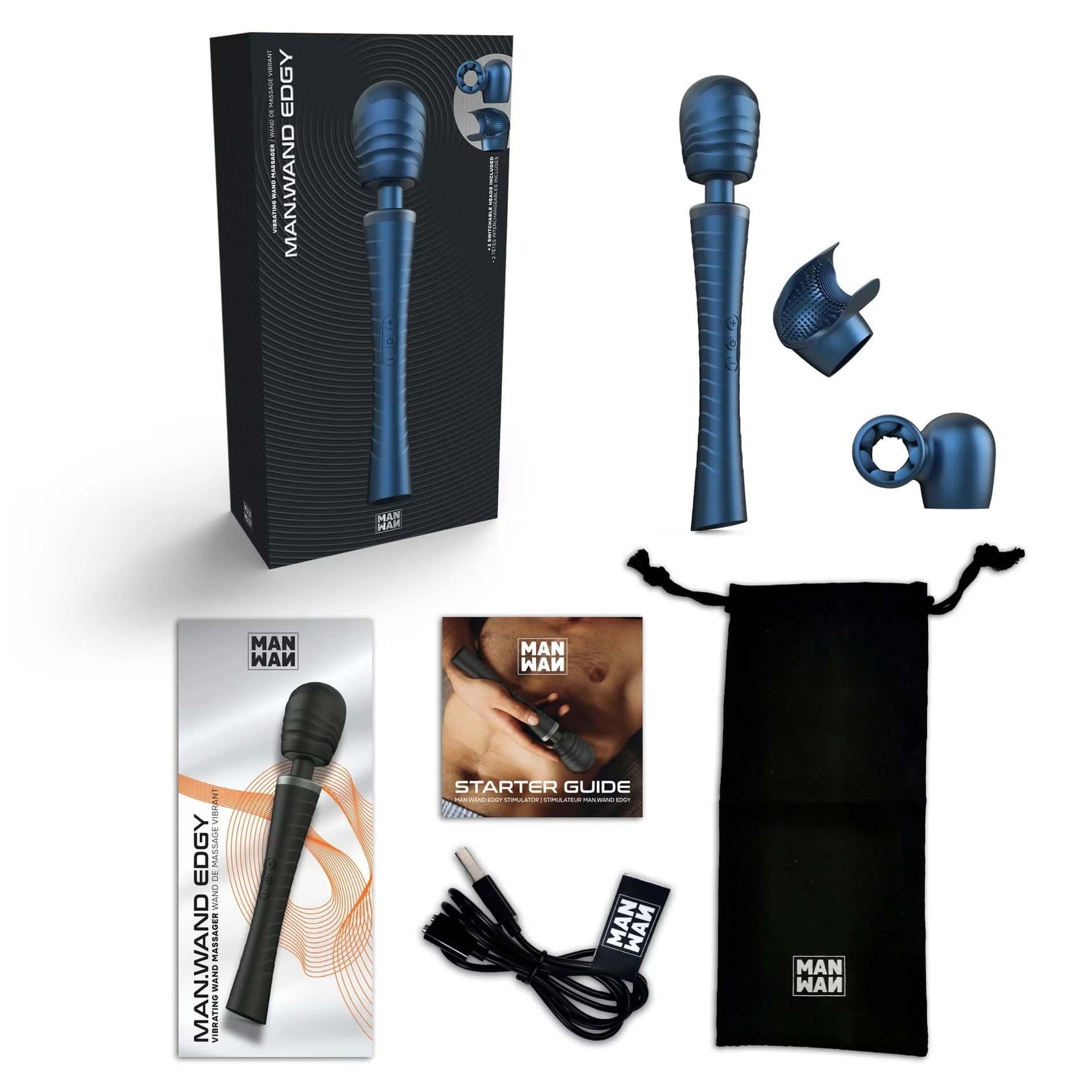 Aparat de masaj vibrator Man.wand Edgy Stellar Blue