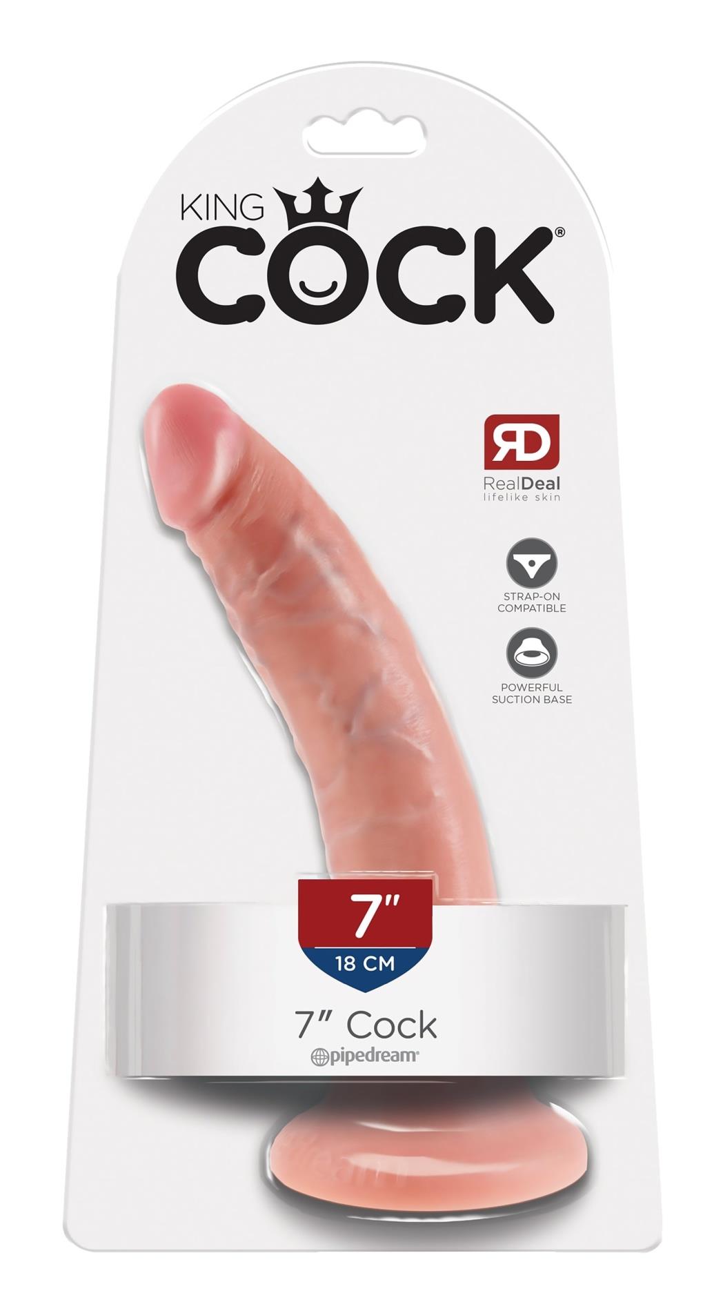 Dildo realist King Cock, 18 cm, din PVC, transparent