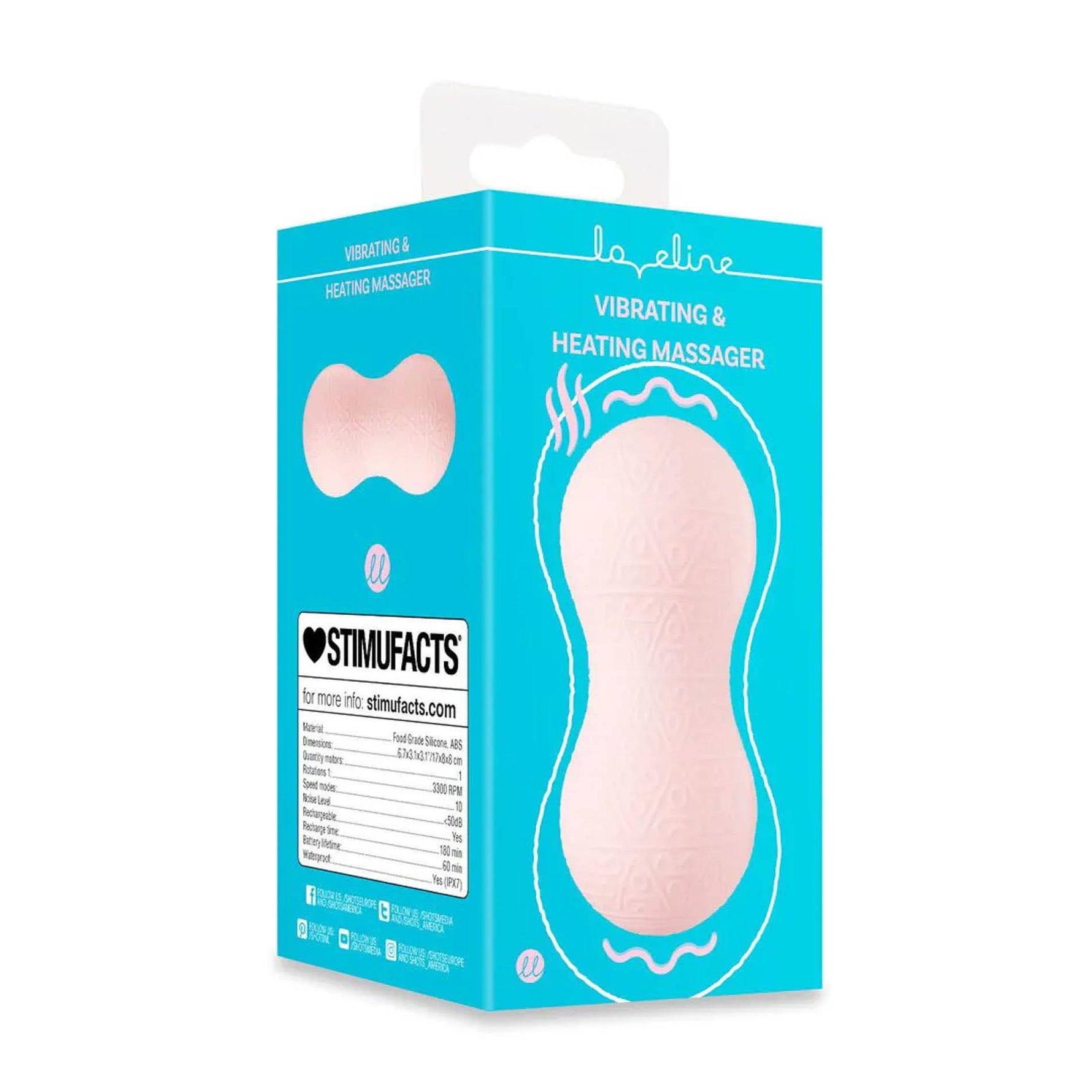 Loveline Aparat de masaj vibrant încălzit roz 17 cm