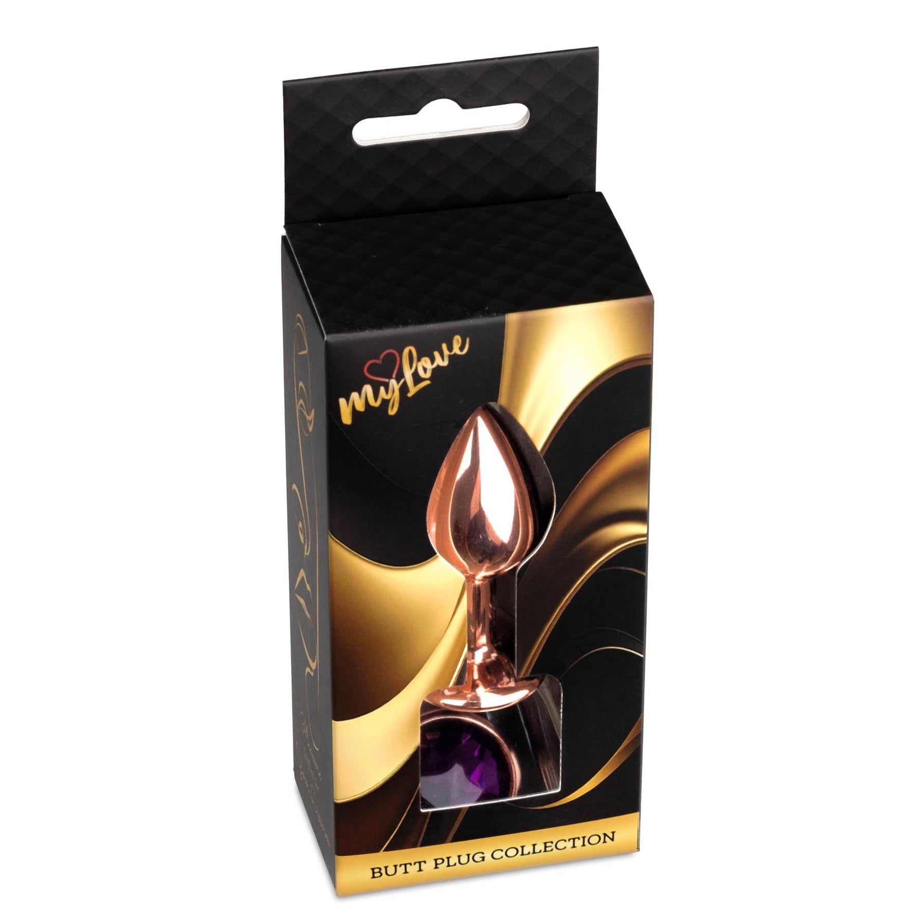Plug anal din oțel violet MyLove Toys cu diamant 7 cm