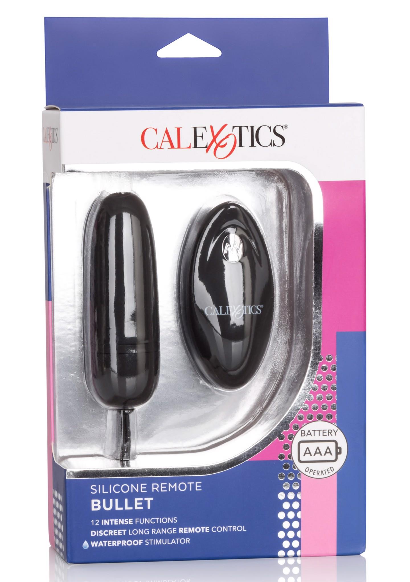 Ou vibrant din silicon Calexotics cu telecomandă, negru, 9 cm