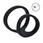 Inel pentru penis Levelz Double Loop din silicon, negru, 4 cm