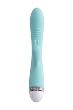 Vibrator iepure Flovetta Iris, silicon, mentă, USB, 22 cm