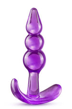 Plug anal cu trei mărgele Blush B Yours, mov, TPE