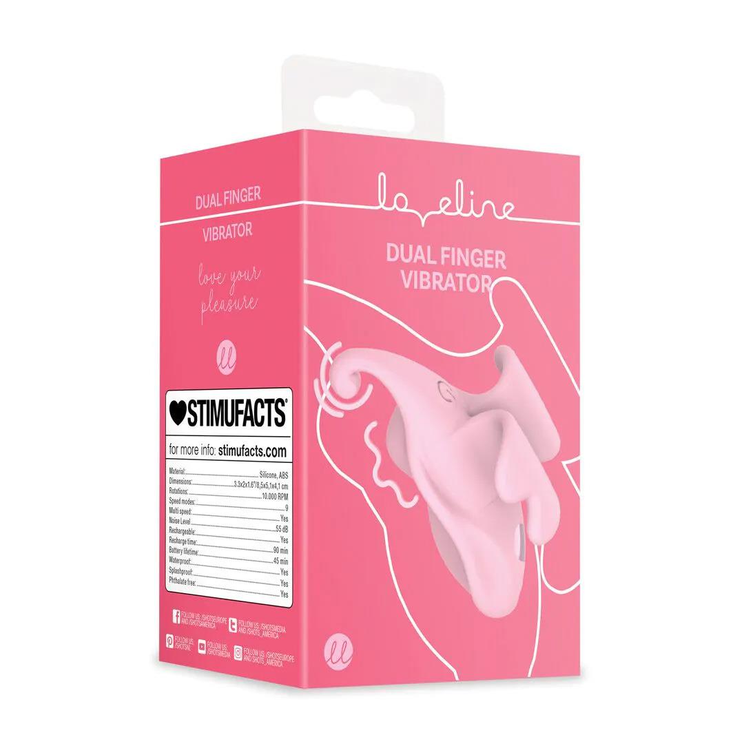 Vibrator pentru deget Loveline din silicon roz, cu 9 moduri