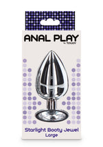 Plug anal Starlight Booty Jewel, ToyJoy, argintiu, mărime mare