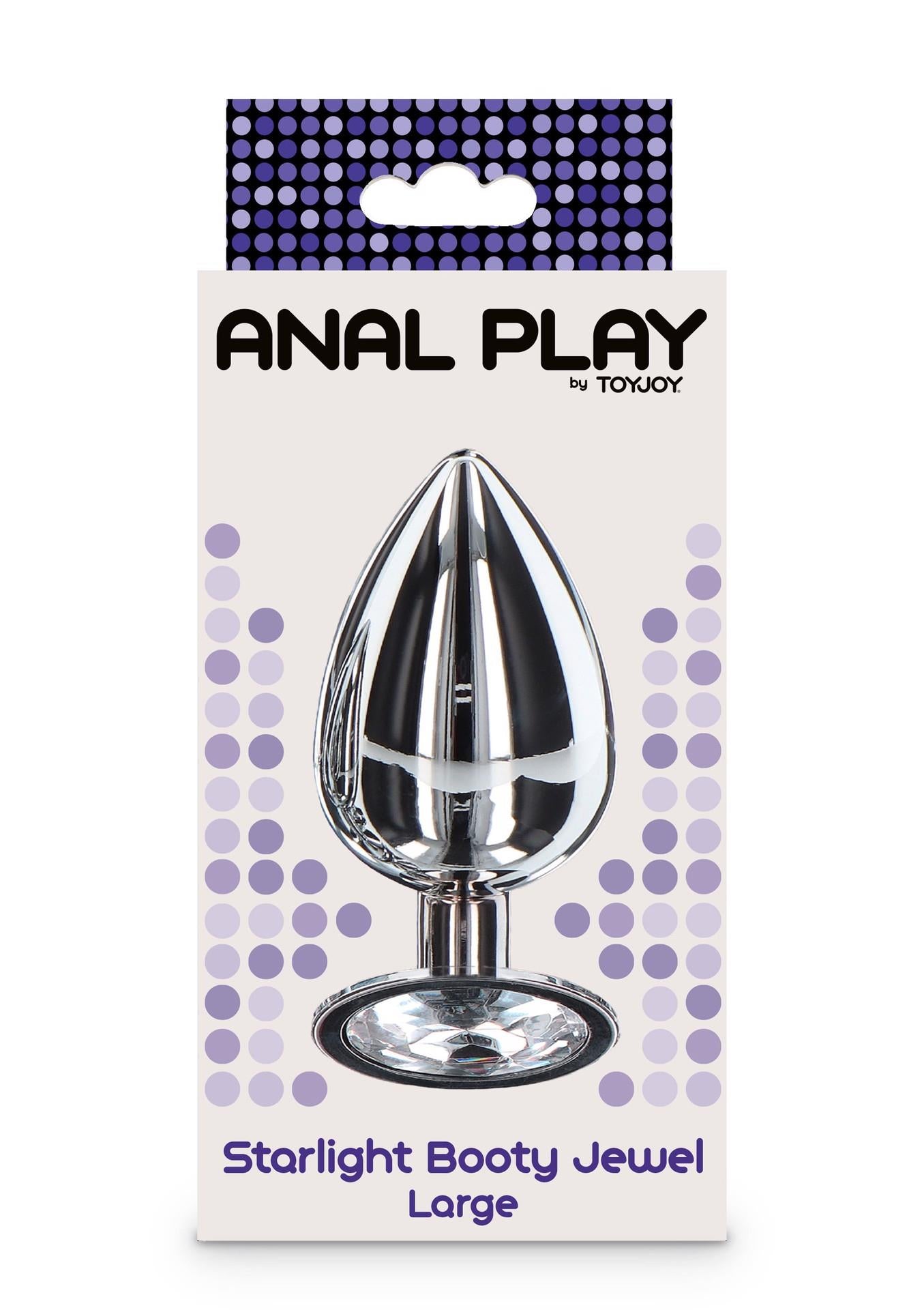Plug anal Starlight Booty Jewel, ToyJoy, argintiu, mărime mare