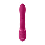 Vibrator Vive Kyra din silicon cu formă de iepuraș, roz, USB, 21 cm