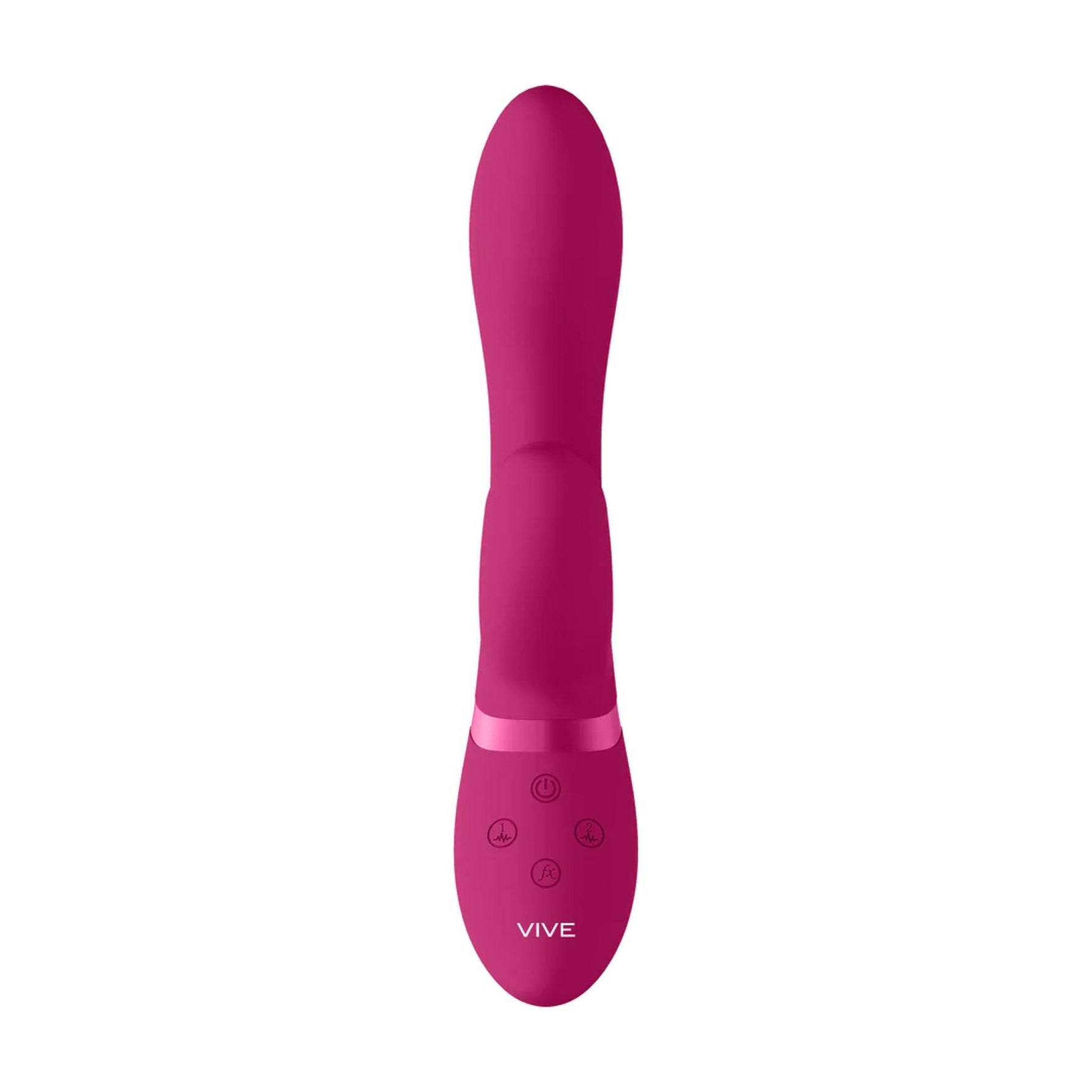 Vibrator Vive Kyra din silicon cu formă de iepuraș, roz, USB, 21 cm