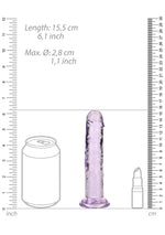 Dildo realist cu gel transparent RealRock de 14,5 cm și ventuză