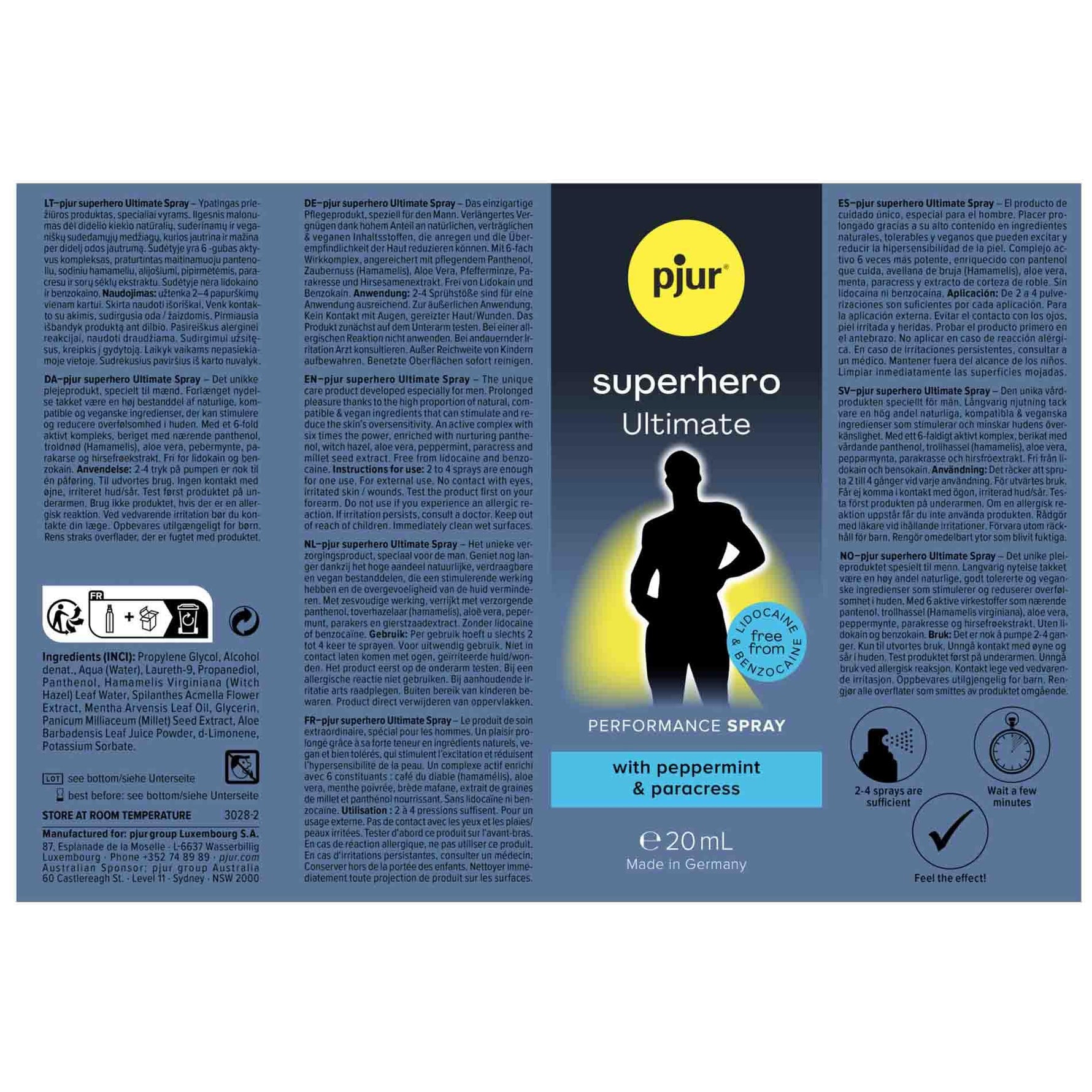 Spray de întârziere Pjur Superhero Ultimate 20 ml