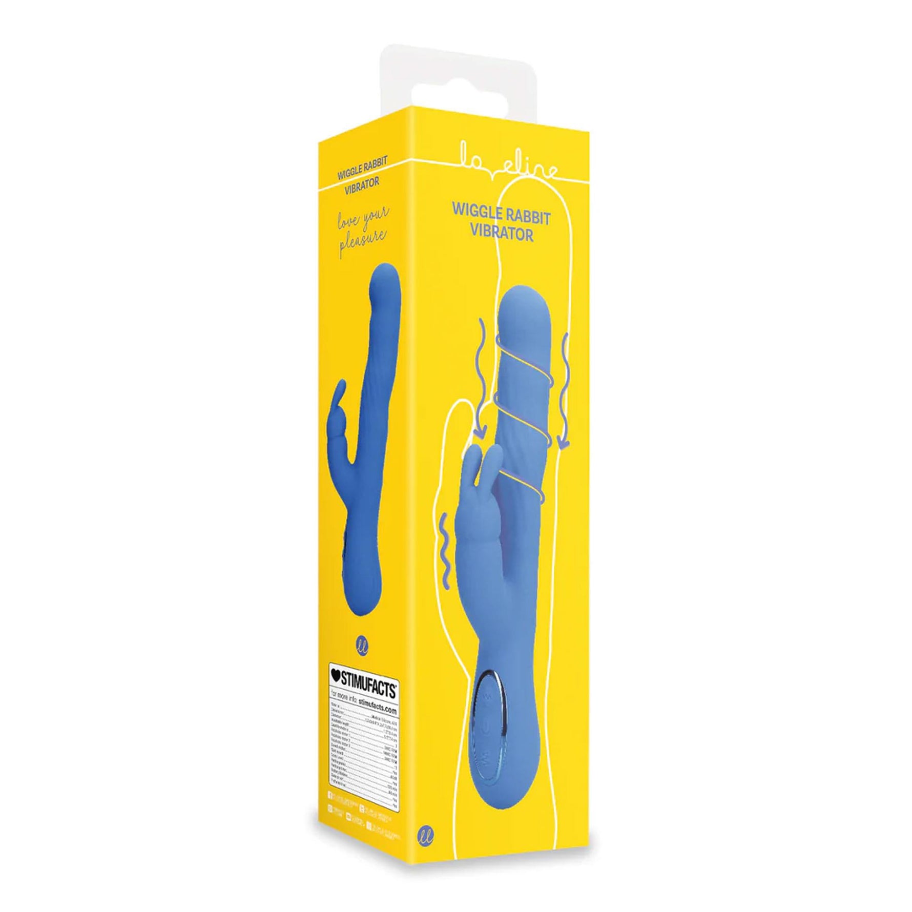 Vibrator Loveline Wiggle iepuraș albastru 24 cm