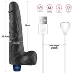 Dildo vibrant realist Lovetoy Real Softee negru USB 25cm