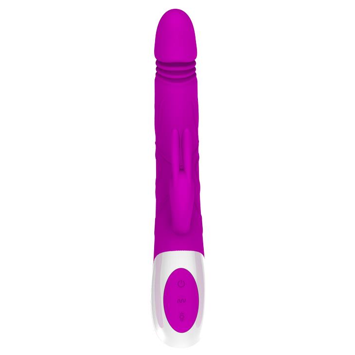 Vibrator USB Pretty Love Adrian din silicon, cu formă de iepuraș, 12 funcții