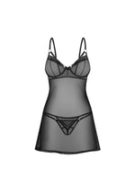 Euridia Obsessive cămașă și tanga negre M/L