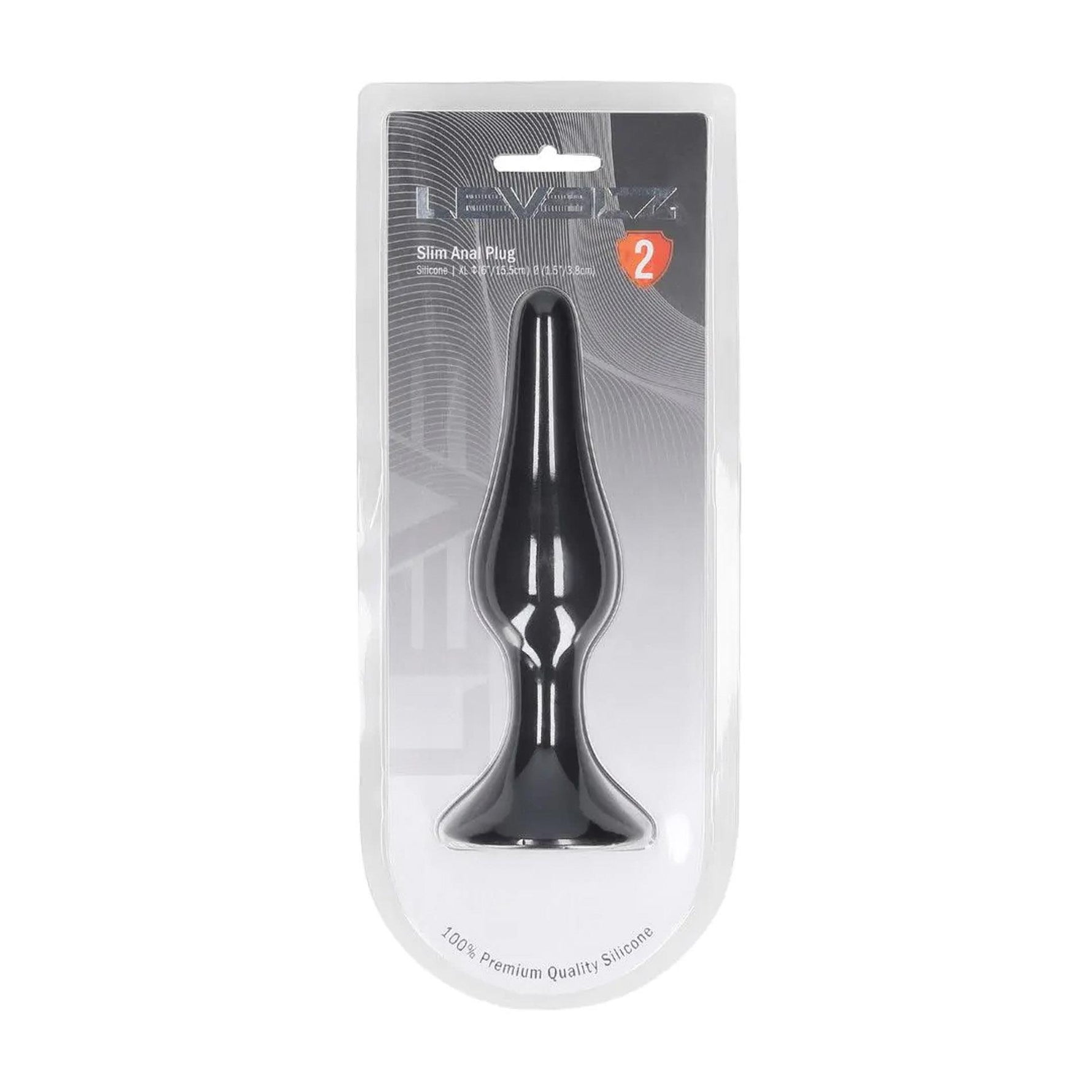 Dop anal Levelz XL Slim din silicon, negru, 15,5 cm
