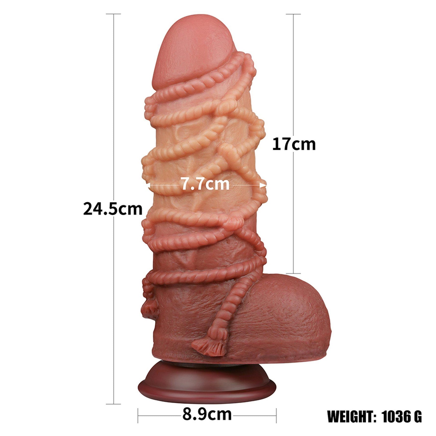 Dildo Lovetoy din silicon cu strat dublu, 24 cm