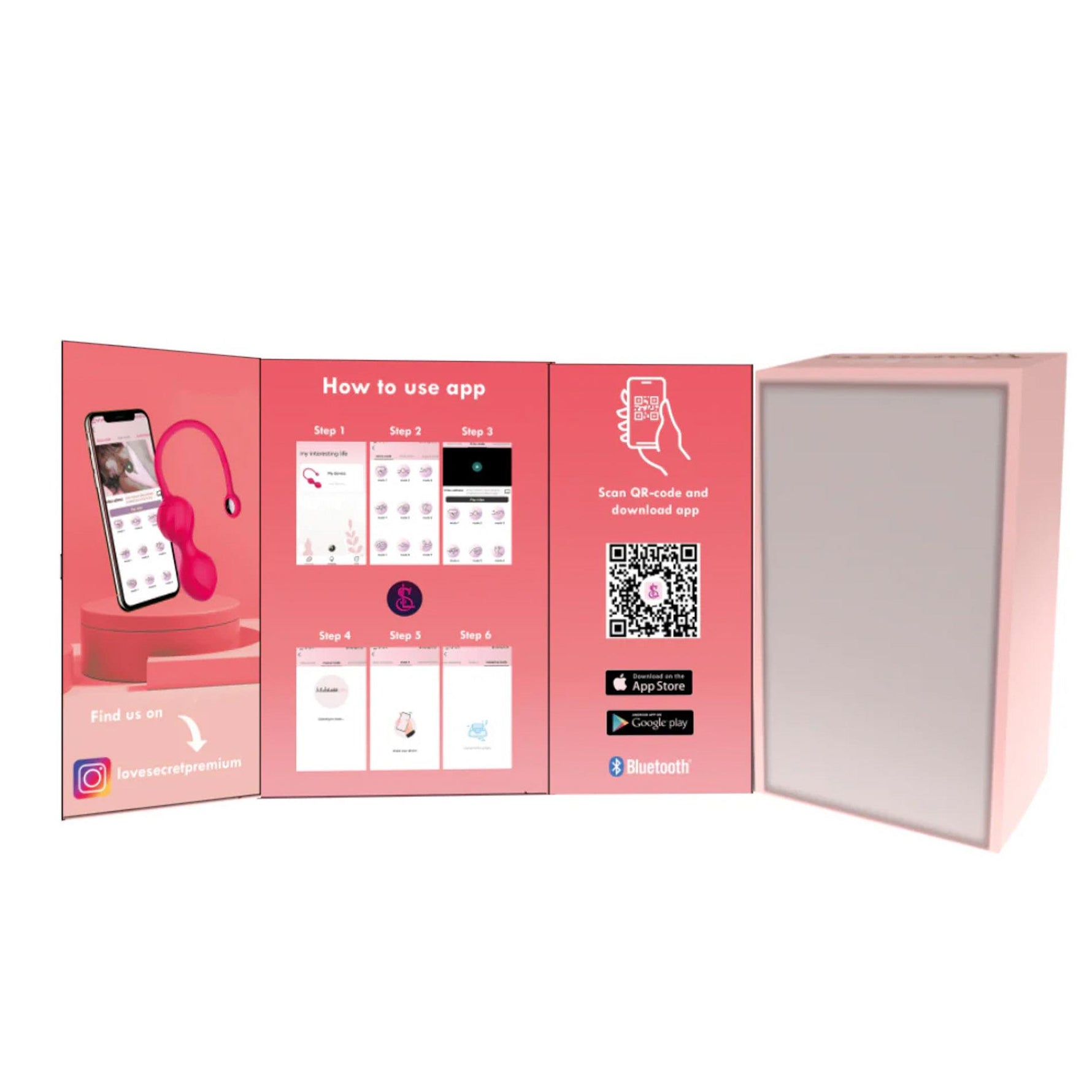 Bile Kegel Premium Lovesecret cu aplicație, silicon roz, USB, 22 cm