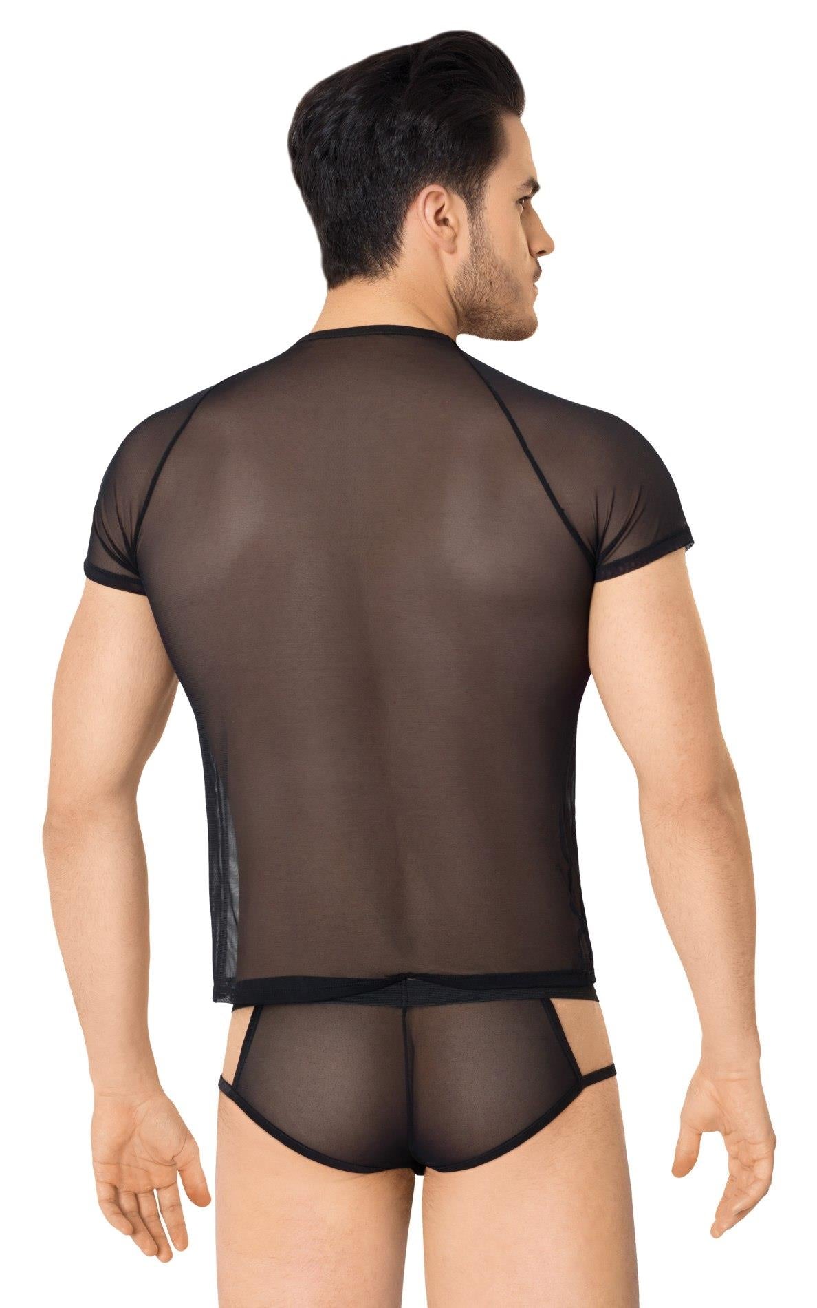 Tricou și pantaloni scurți SoftLine 4607 din plasă, negri, M/L
