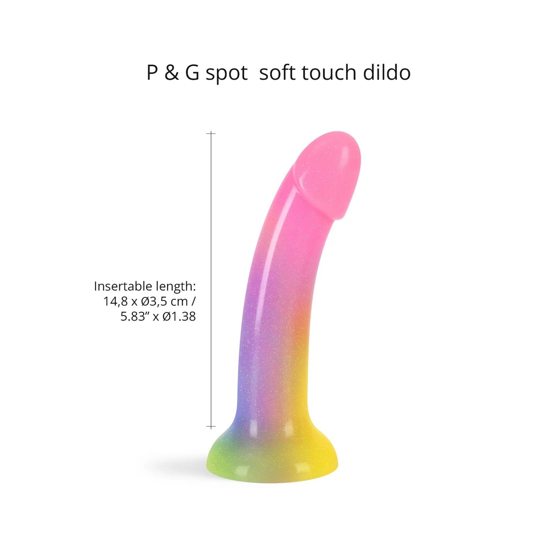 Dildo curbat din silicon Stargazer Love to Love 15 cm, multicolor