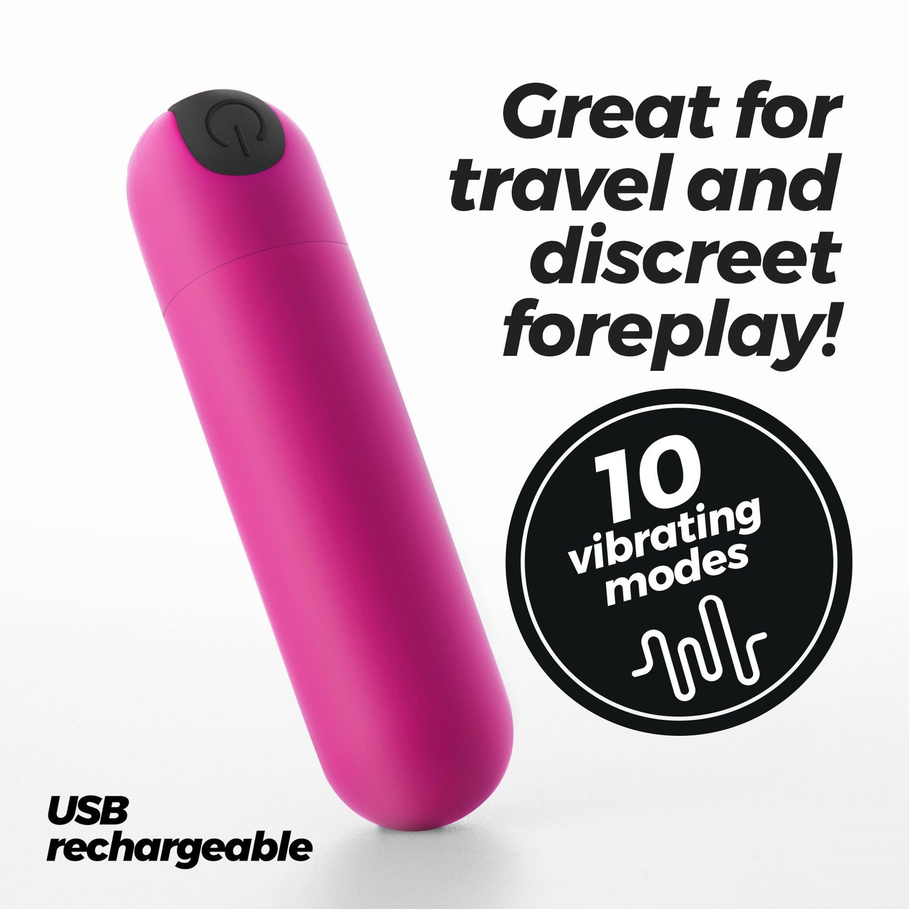 Vibrator mini Crushious iMoan roz cu USB 7,6 cm