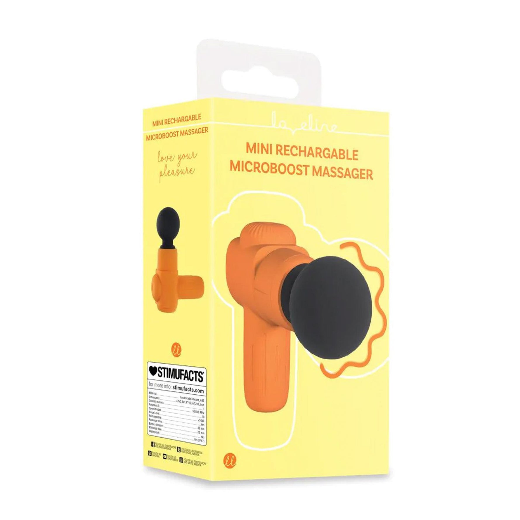 Mini aparat de masaj Microboost reîncărcabil - portocaliu