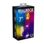 Vibrator realist cu LED RealRock, transparent, 19,5 cm