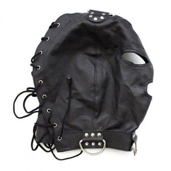 Mască de bondage din piele Toyz4lovers cu guler negru