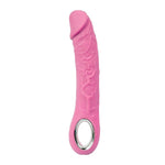 Vibrator realist Fantasy, silicon roz, încălzit, 22 cm, USB