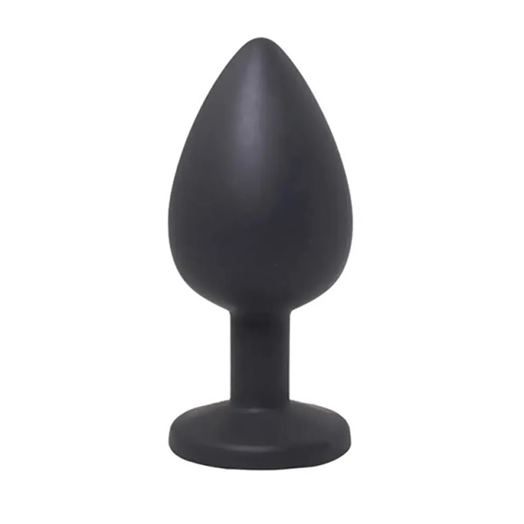 Dop anal din silicon negru, mediu, cu cristale albe Fantasy, 8 cm