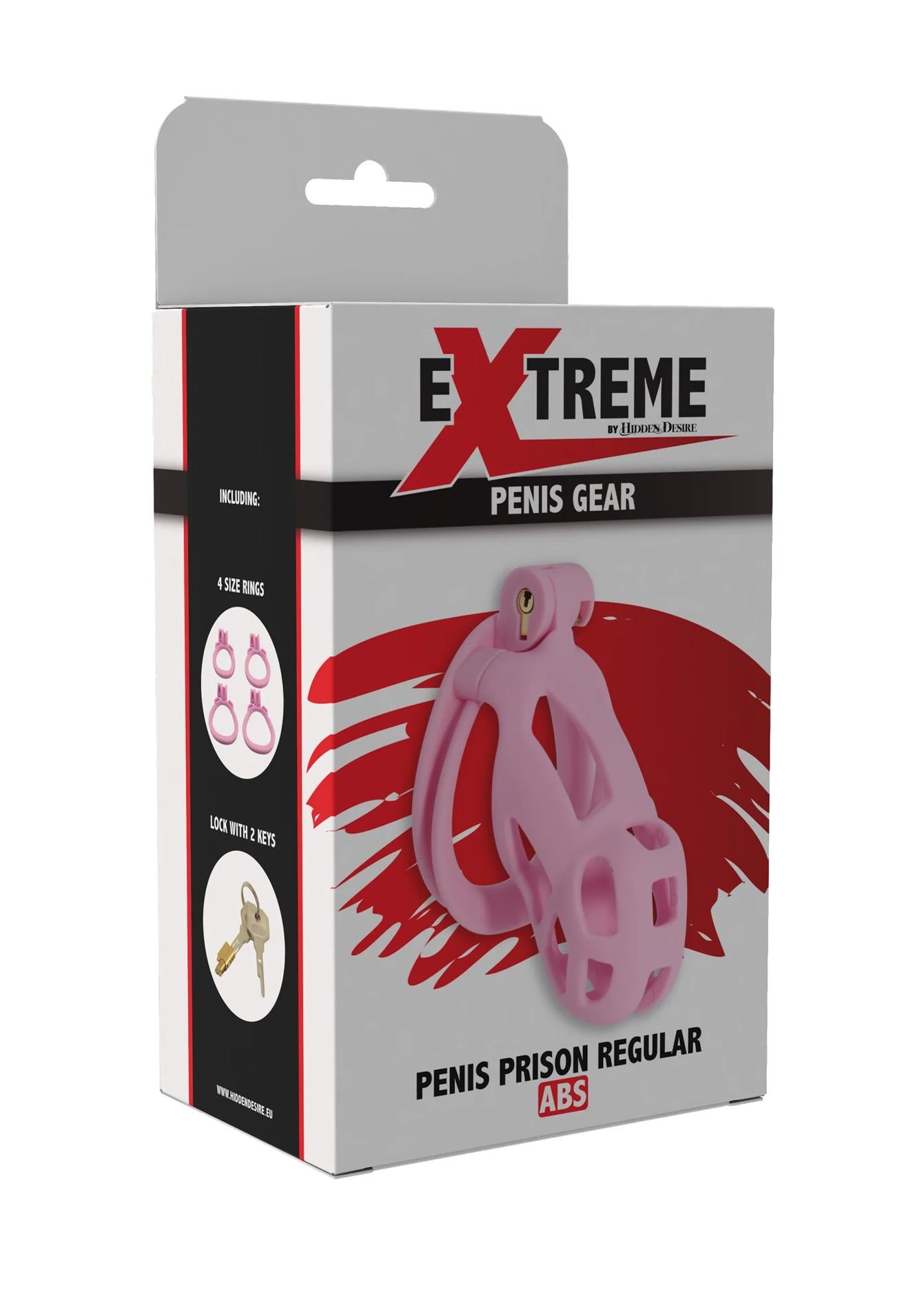 Cușcă pentru penis Hidden Desire roz, 10 cm, ABS