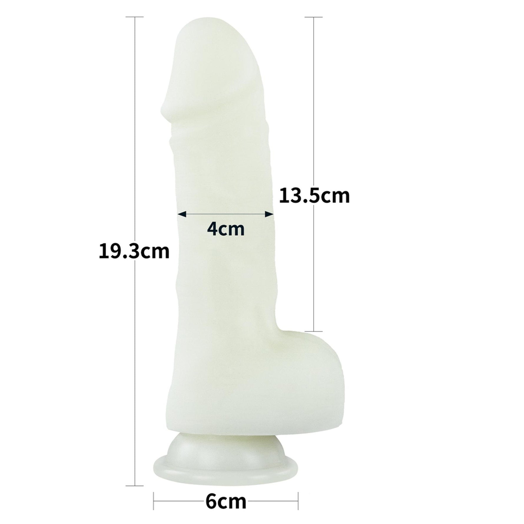 Dildo din silicon Lovetoy Lumino Play, care strălucește în întuneric, 19 cm