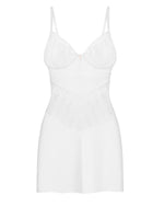 Alissium Obsessive Chemise și Thong din Lace Alb XS/S