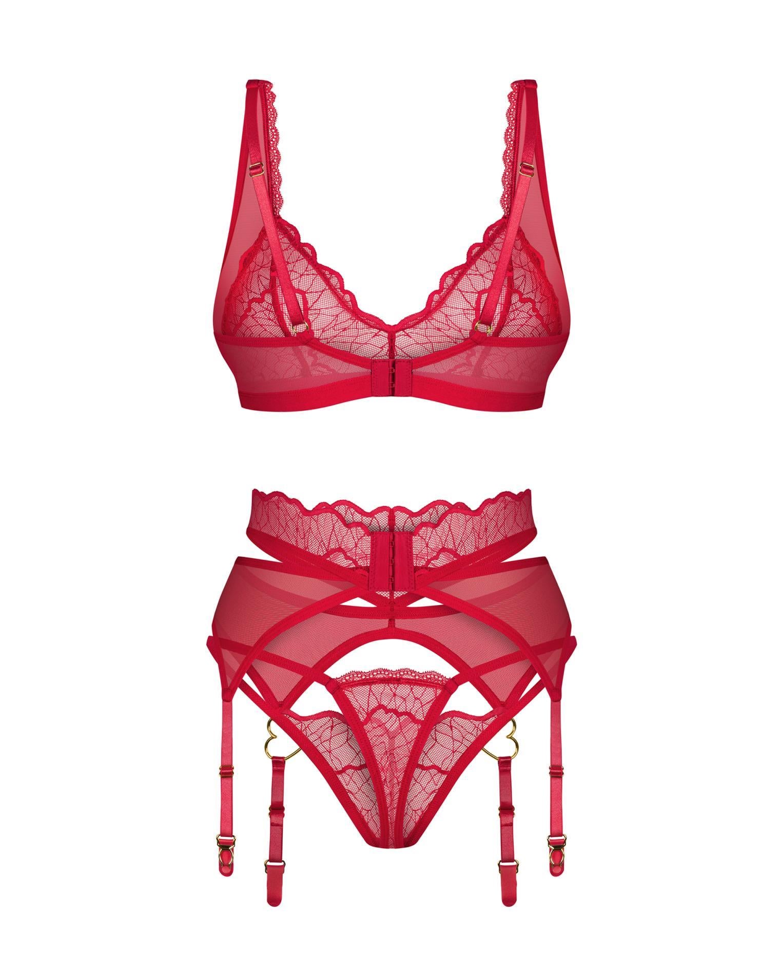 Set de rochii Obsessive Cupide Desir din dantelă roșu 2XL/3XL