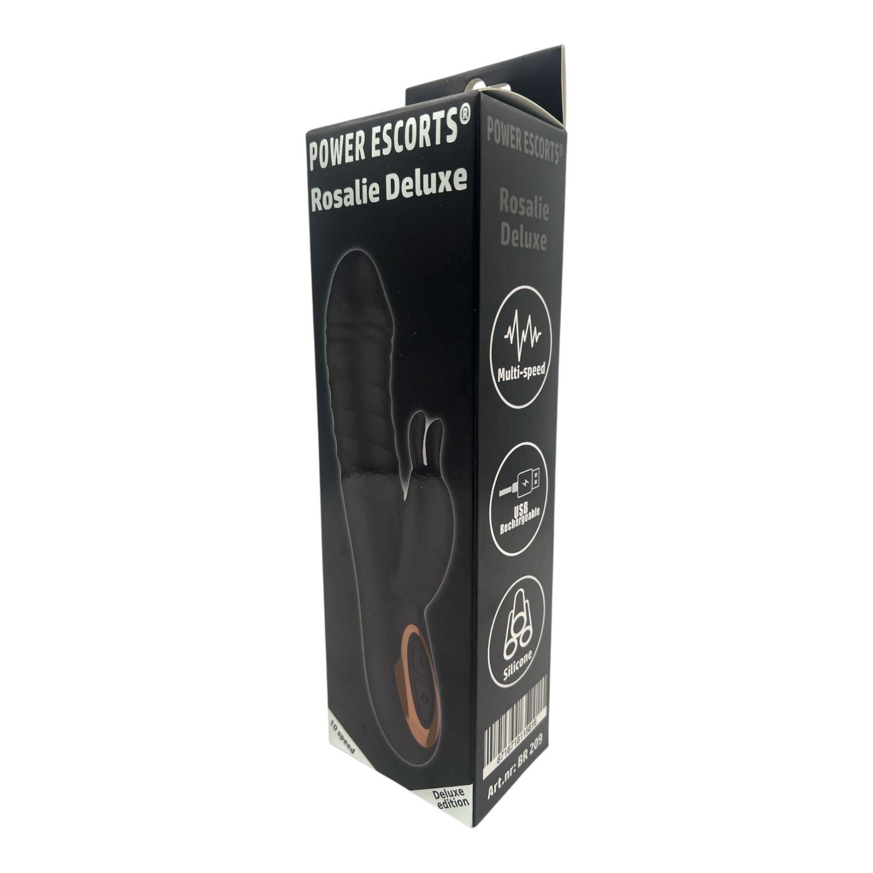 Vibrator USB Rosalie Deluxe din silicon, în formă de iepuraș, 22 cm