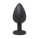 Plug anal din silicon negru Fantasy Mic cu cristal alb 7 cm