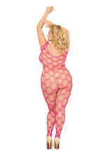 Body-ciorap pisică mărime mare roz XL 3XL SoftLine