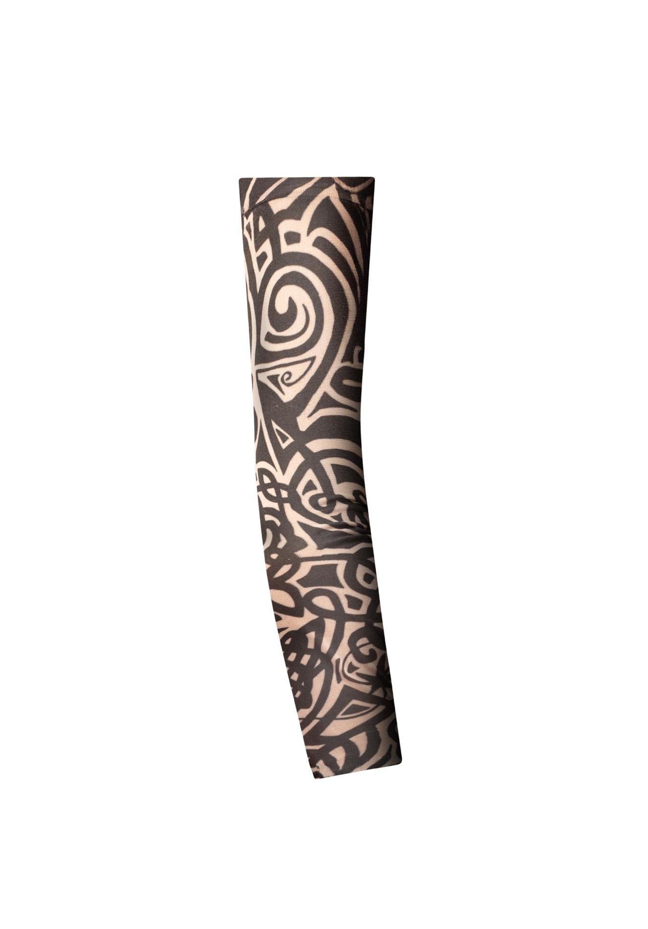 Tatuaj tribal obsesiv negru și bej pe mânecă