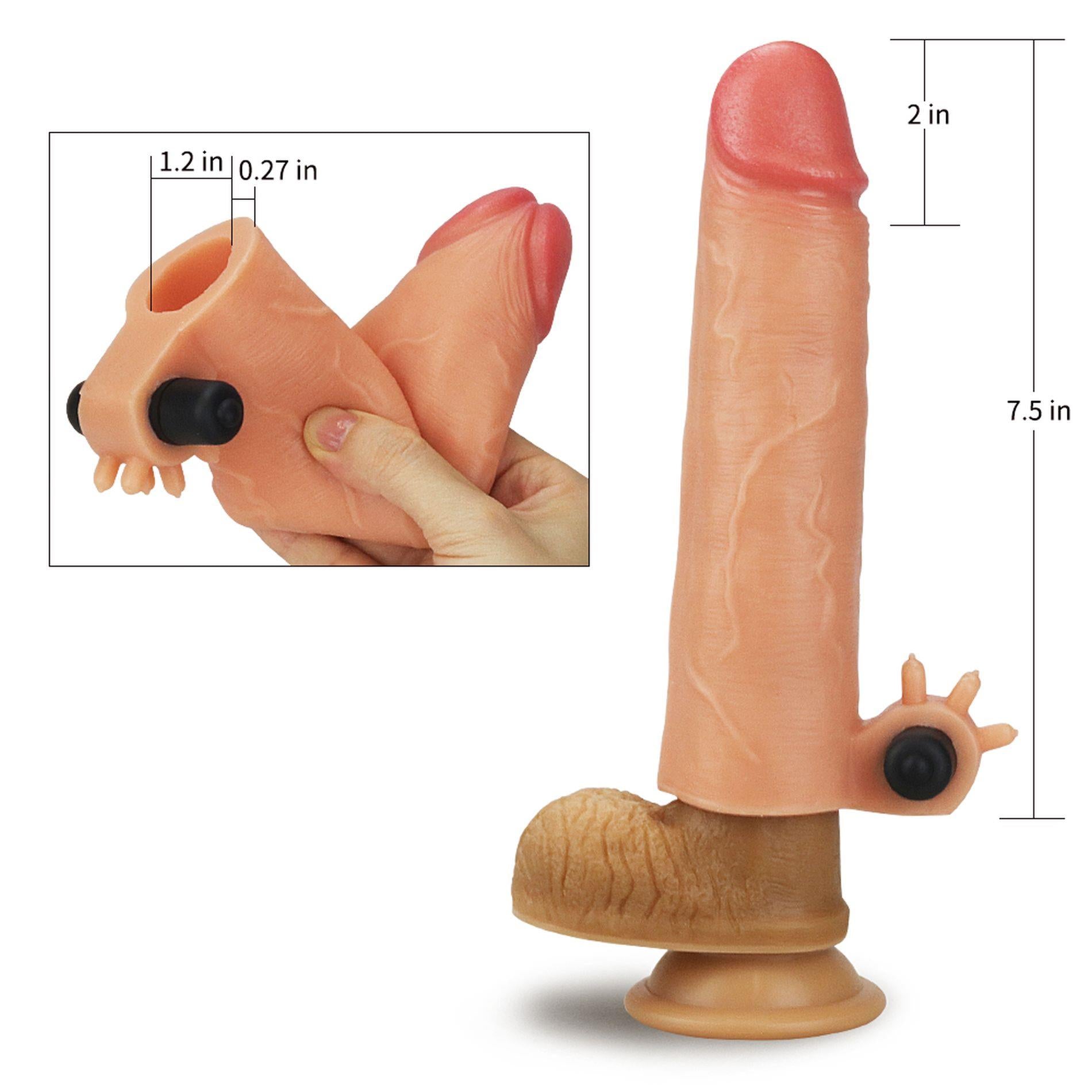 Extensor vibrant pentru penis Lovetoy din silicon 5 cm