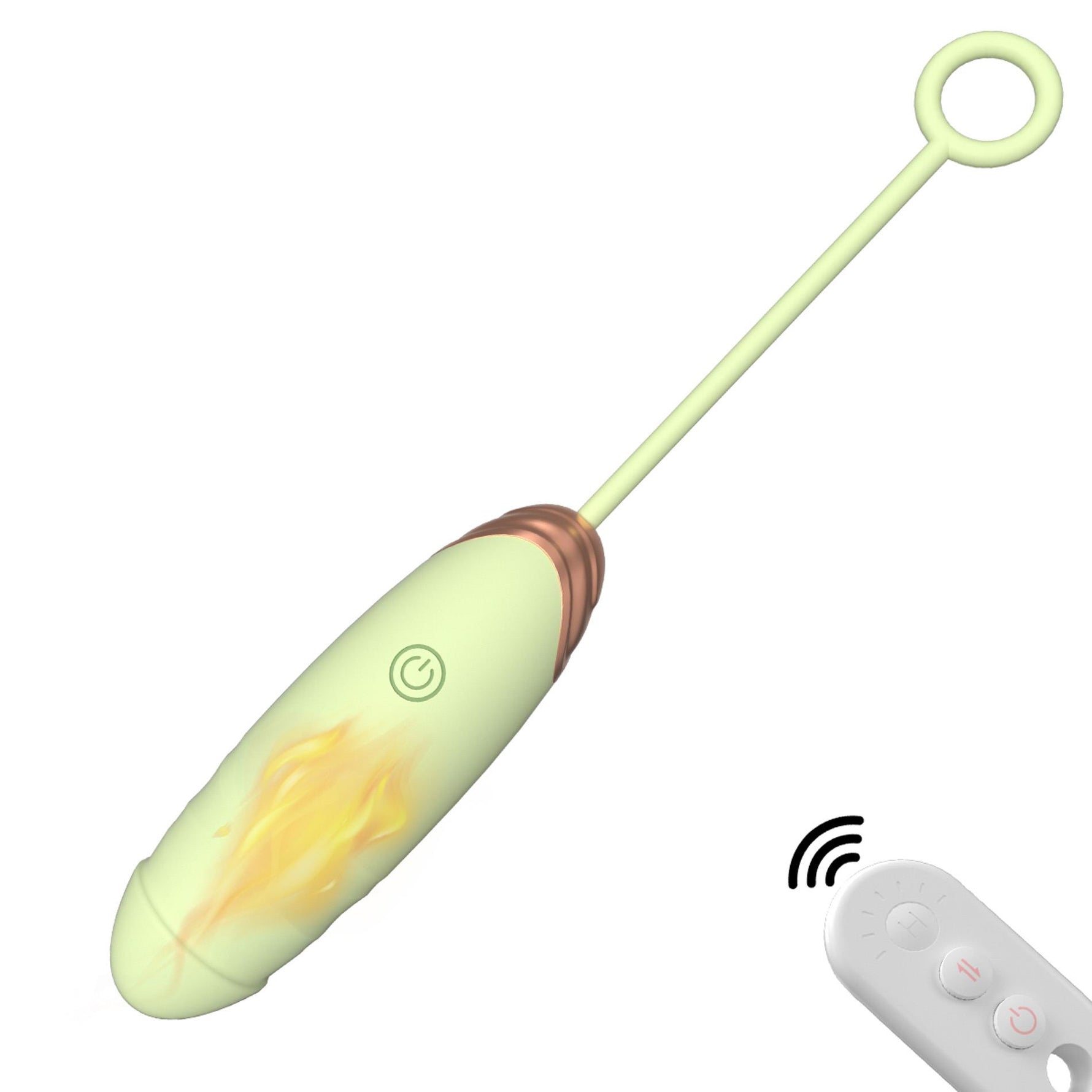 Vibratoare USB Fox din silicon încălzit, seria B, verde ou, 21 cm