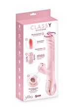 Vibrator elegant 5 în 1 Yoba Bunny, roz pudră, cu USB
