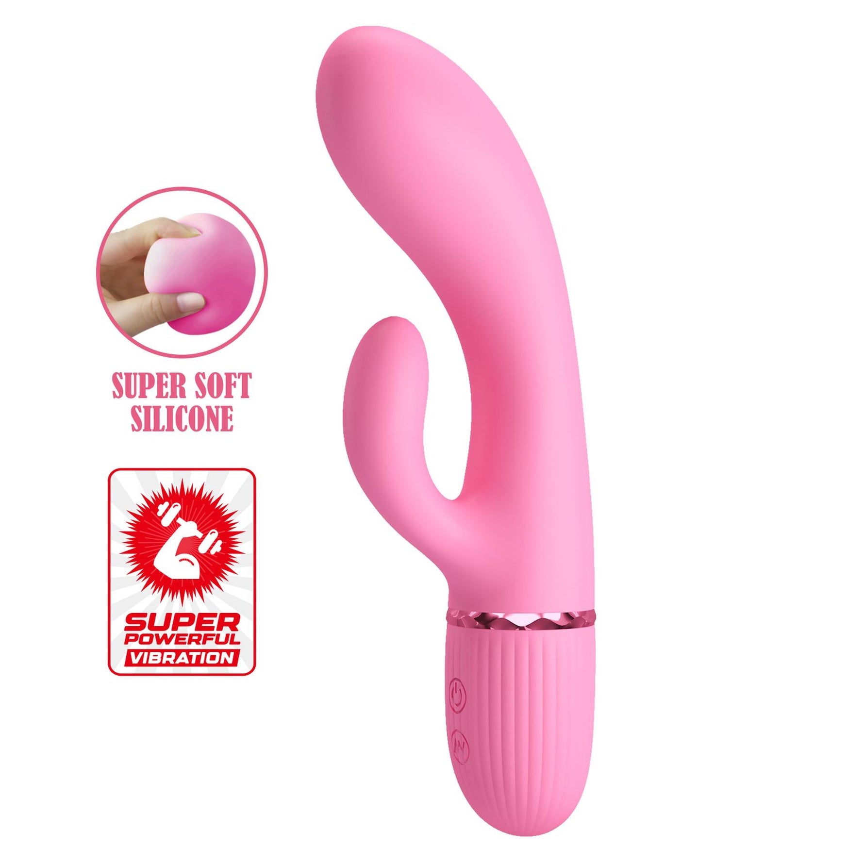 Vibrator Pretty Love Marski din silicon, model iepure, cu 10 funcții