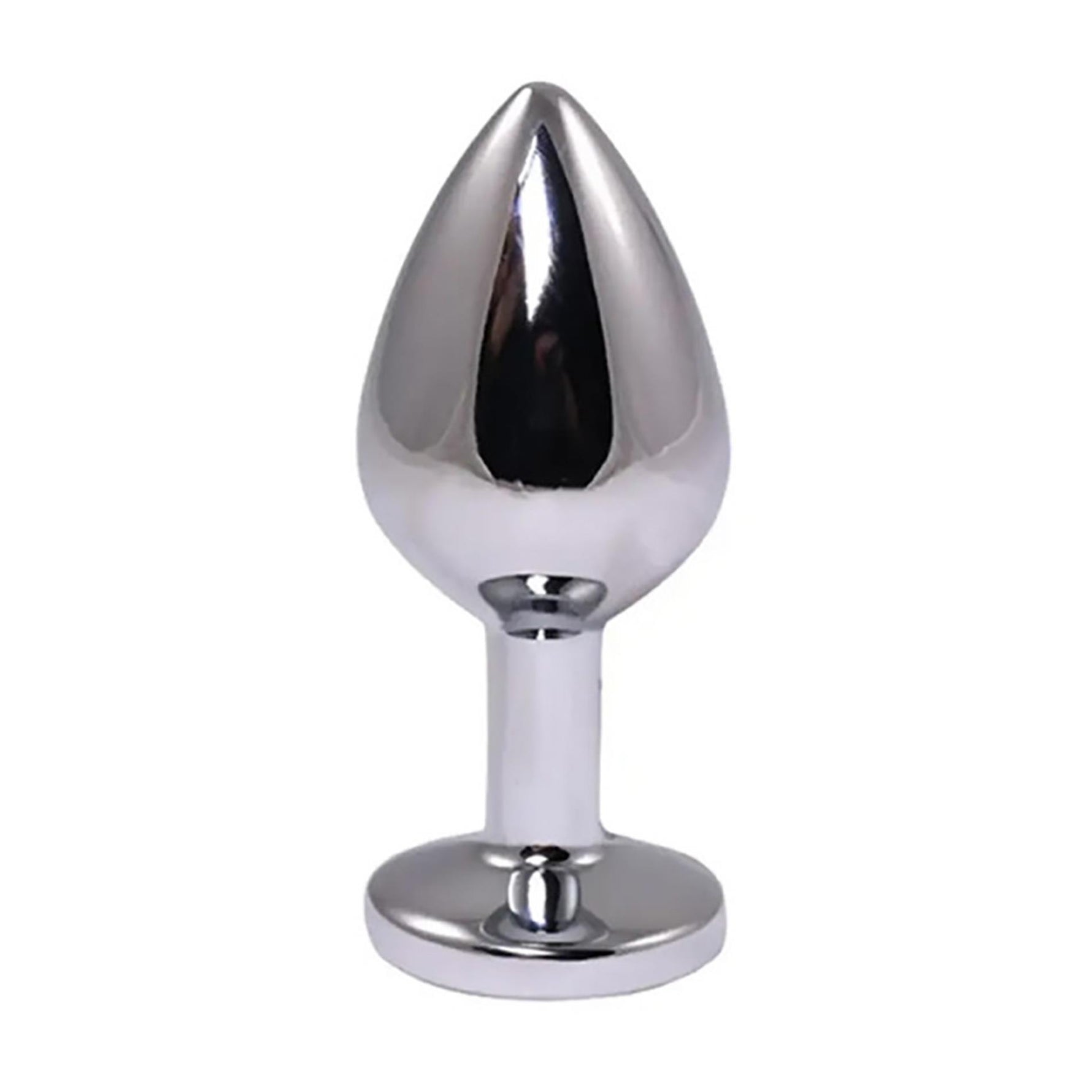 Plug anal Fantasy argintiu mediu cu diamant roșu 8 cm