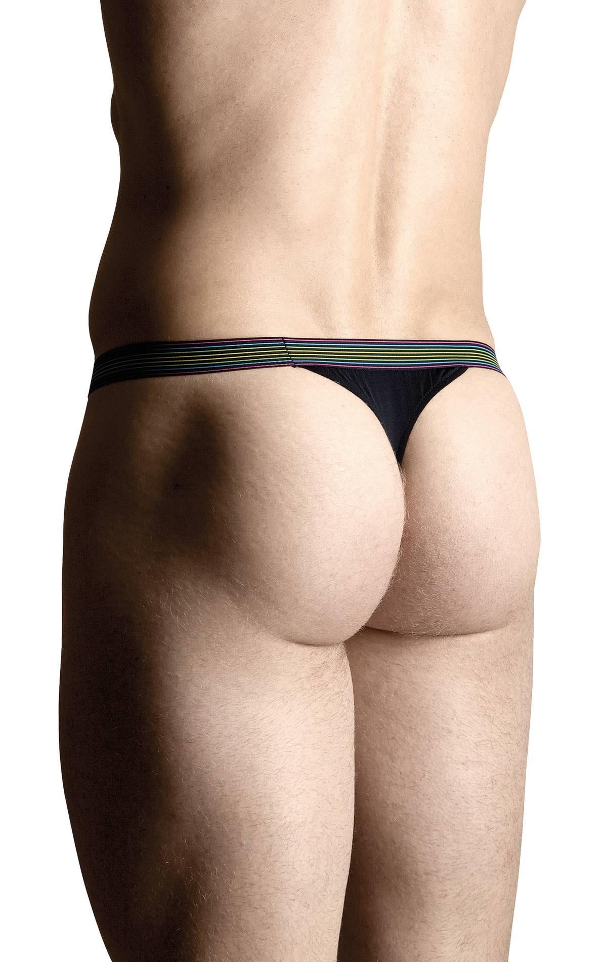 Tanga SoftLine pentru bărbați, culoare curcubeu, negru, XL