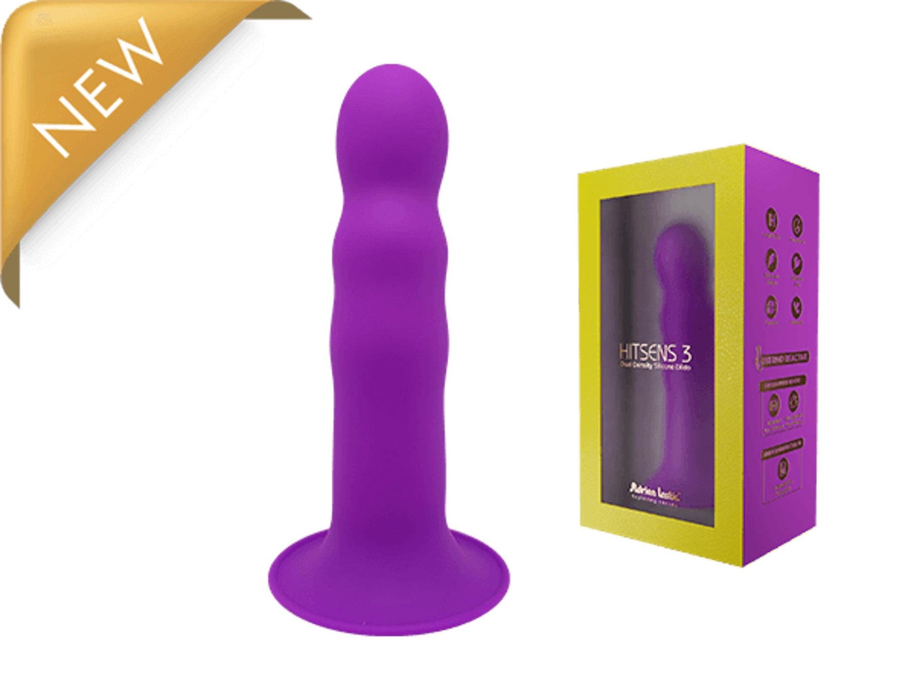 Dildo Hitsens 3 Adrien Lastic din silicon violet cu ventuză
